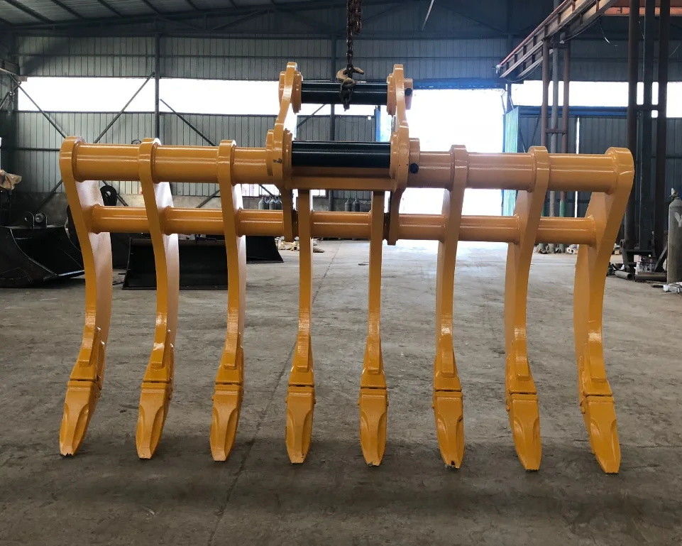 ভারী দায়িত্ব ইস্পাত Excavator Root Rake Excavator Root Removal এর জন্য এক্সক্যাভেটর র্যাক সংযুক্তি